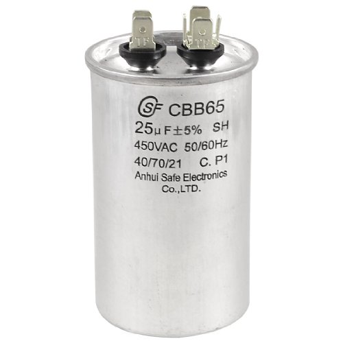 Aexit CBB65 450V Passive Components AC 50/60Hz 25uF 5% Round Electric Motor Capacitors Run Capacitor