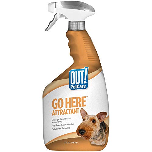 OUT! Go Here Attractant Indoor & Outdoor Dog Training Spray | Housetraining Aid for Puppies and Dogs | 32 oz