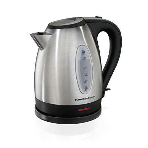 Hamilton Beach Electric Tea Kettle, Water Boiler & Heater, 1.7 L, Cordless, Auto-Shutoff and Boil-Dry Protection, Stainless Steel (40880)