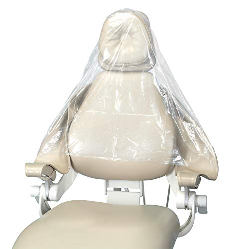 JMU Dental Half Chair Cover, Disposable Clear Plastic Sleeve Protector, Medium 24' x 27.5', Box of 225