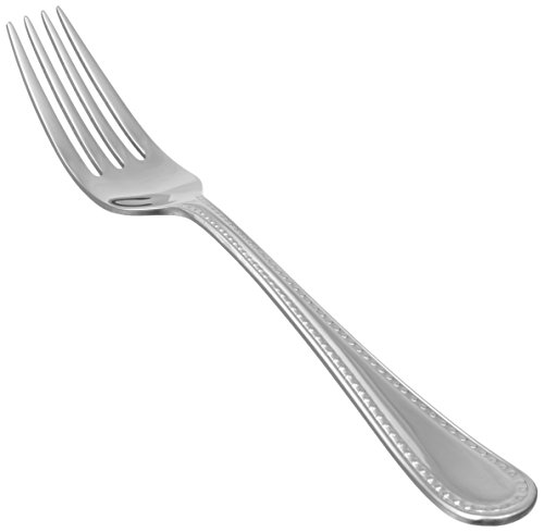 AmazonBasics Stainless Steel Dinner Forks with Pearled Edge, Pack of 12