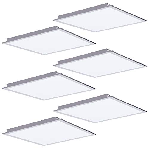 Sunco Lighting 6 Pack LED Ceiling Panel, 2x2 FT, 40W, Dimmable 0-10V, 4400 LM, 5000K Daylight, Flat Backlit Fixture, Direct Wire, Recessed/Drop Ceiling Install, Dust Tight Commercial Grade - ETL, DLC