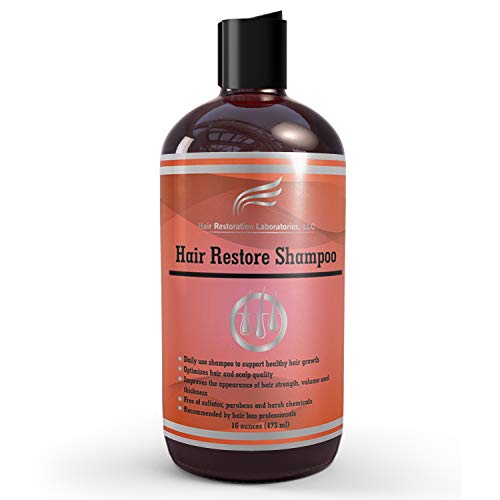 Hair Restoration Laboratories Hair Restore Shampoo, DHT Blocker to Prevent Hair Loss, Sulfate-Free for Color Treated Hair, Effective Daily Use Hair Thickening Thinning Hair for Men and Women, 16 oz