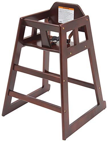 Winco CHH-103 Unassembled Wooden High Chair, Mahogany,Medium