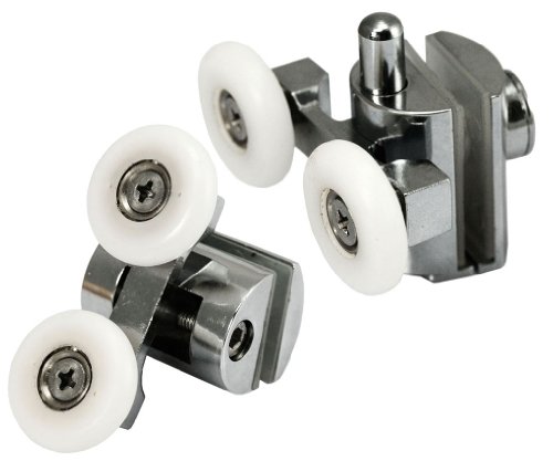 4Pcs Top Bottom Shower Door Twin Wheels Rollers