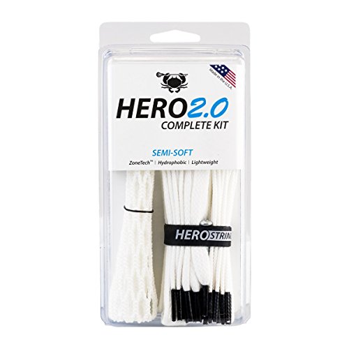 ECD Lacrosse East Coast Dyes Hero2.0 Complete Kit Semi-Soft Lacrosse Mesh White