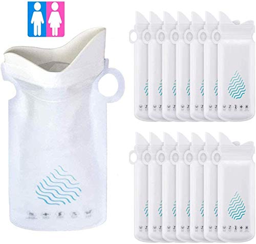 Hoedia Disposable Urine Bags, 8 Pack Portable Pee Bags Urinals Vomit Bags for Camping Travel Traffic Jam Emergency Inpatients Men Women Children Brief Relief Sickness Vomit