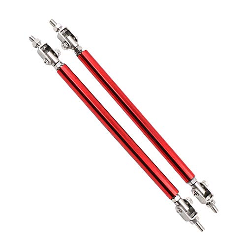 2PCS Adjustable Front Bumper Lip Splitter Strut Rod Tie Support Bars Replacement fit for Universal 150mm 5.91” (Red)