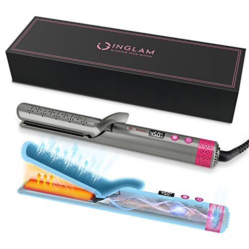 INGLAM 360° Airflow Styler Hair Straightener with Cooling Fan, 2 in 1 Professional Straight and Curl Hair Tools