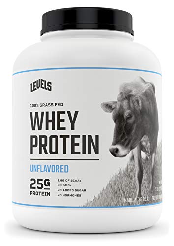 Levels 100% Grass Fed Whey Protein, No GMOs, Unflavored, 5LB