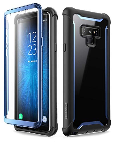 i-Blason Ares Designed for Galaxy Note 9 Case, Full-Body Rugged Clear Bumper Case with Built-in Screen Protector for Galaxy Note 9 2018 Release, Black/Blue