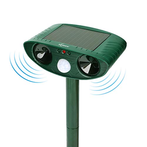 Dog Cat Repeller, Ultrasonic Animal Repeller with Motion Sensor Outdoor Solar Powered Waterproof Farm Garden Yard Repeller, Cats, Dogs, Foxes, Birds, Skunks, Rod