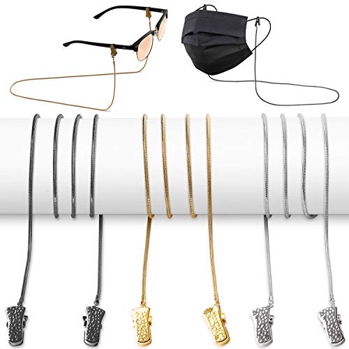 Eyeglass Chains for Women - Metal Glasses Chain - Eyeglasses String Holder Around Neck - Eyeglass Chains Cords Necklace Strap - 3 Pcs