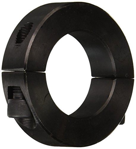 Climax Metal 2C-125 Steel Two-Piece Clamping Collar, Black Oxide Plating, 1-1/4' Bore Size, 2-1/16' OD, With 1/4-28 x 3/4 Set Screw