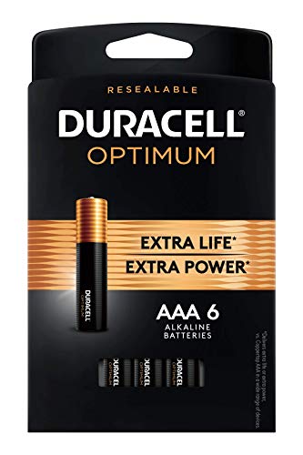 Duracell Optimum AAA Batteries | 6 Count Pack | Lasting Power Triple A Battery | Alkaline AAA Battery Ideal For Household And Office Devices | Resealable Package For Storage