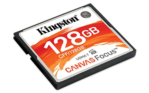 Kingston CF Canvas Focus Compact Flash Memory Card 128GB High Performance for Dslr and Professional Photography Cameras (CFF/128GB)