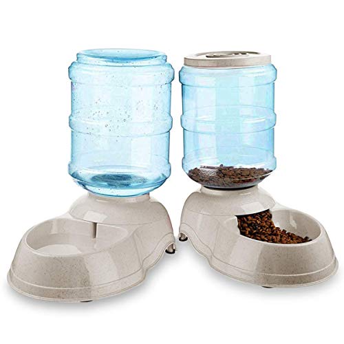 Zone Tech Self-Dispensing Pet Feeder and Water Dispenser - Premium Quality Durable Automatic Self-Dispensing Gravity 1 Gallon Pet Feeder and 3.7 Liters Pet Waterer