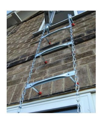 Saf-Escape - 2 Story 15 foot Portable Fire Escape Ladder 10' Thick Wall - Tangle Free Steel Chain - model # 1015