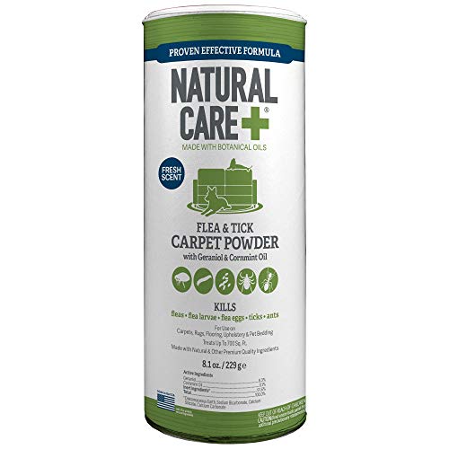 Natural Care Flea and Tick Carpet Powder | Flea Treatment for Rugs, Carpet, or Pet Bedding | 8.1 Ounce Canister