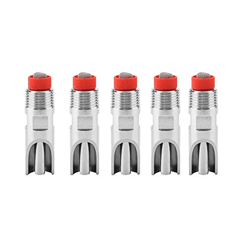 5PCS Automatic Pig Nipple Drinker Feeder Stainless Steel Piglets Cattle Waterer Drinking Dispenser Red Cap Duckbilled Poultry Watering System