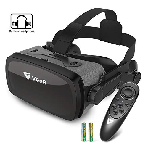 VeeR Falcon VR Headset with Controller, Eye Protection Virtual Reality Goggles to Comfortable Watch 360 Movies for Android, Samsung, Huawei and iPhone (only for 4.7-6.2inch)