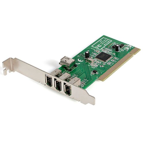 StarTech.com 4 port PCI 1394a FireWire Adapter Card - 3 External 1 Internal FireWire PCI Card for Laptops (PCI1394MP)