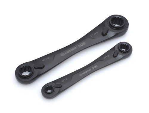 Crescent 2 Pc. X6 4-in-1 Black Oxide Spline Ratcheting SAE Wrench Set - CX6DBS2