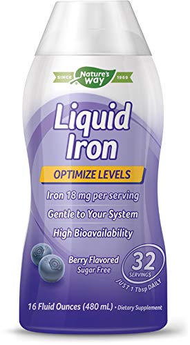 Nature's Way Wellesse Liquid Iron, Fast Absorbing, 16 Fluid Ounces, Natural Berry Flavor