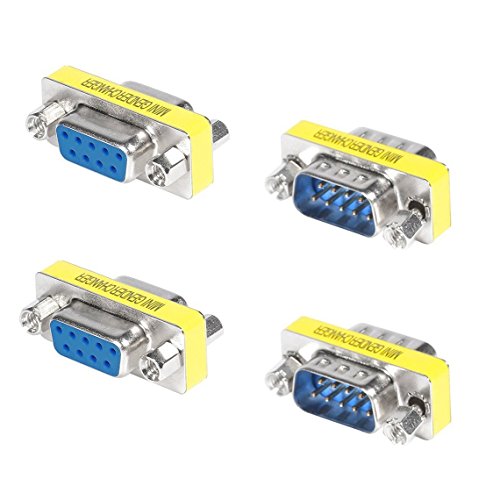 Top-Longer Rs232 Serial Cable 9 Pin DB9 Female to Female/Male to Male Gender Changer Coupler Adapter Connector Pack of 4