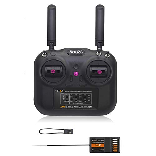 HOTRC HT-6A 2.4G 6CH RC FPV Transmitter FHSS & 6CH Receiver with Box for FPV Drone Rc Airplane Rc Car Rc Boat