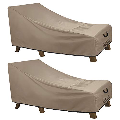 ULTCOVER Waterproof Patio Lounge Chair Cover Heavy Duty Outdoor Chaise Lounge Covers 2 Pack - 84L x 32W x 32H inch
