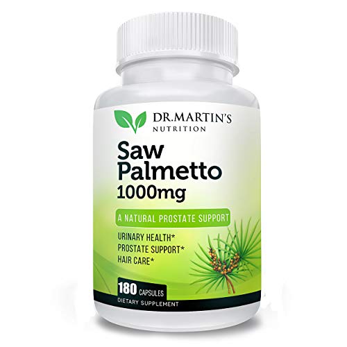 Super Strength Saw Palmetto, 180 Capsules Prostate Health Supplement,Extract & Berry Powder Complex,Support to Help Maintain Normal Urination Frequency & Natural DHT Blocker to Help Prevent Hair Loss