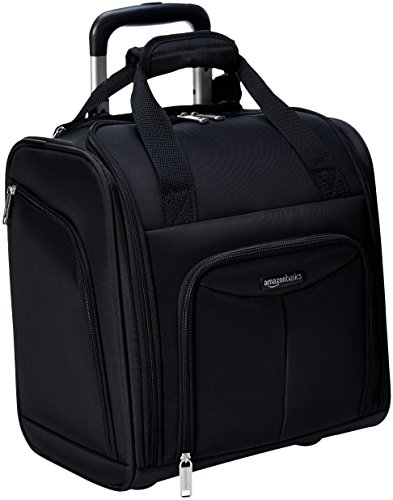 AmazonBasics Underseat Carry-On Rolling Travel Luggage Bag with Wheels, 14 Inches, Black
