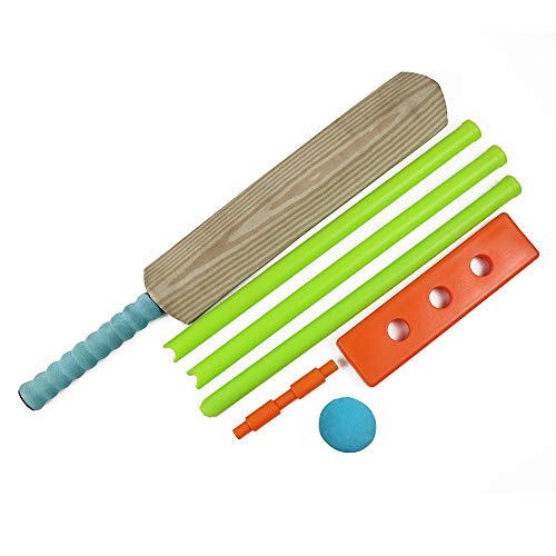 Cricket Set for Children, Safe Cricket Set for Kids Adults Indoor Outdoor Sports, Cricket Bat with Ball & Ball Stumps