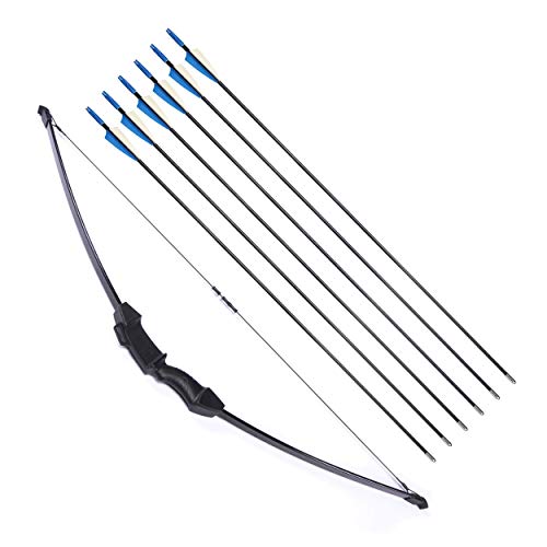 UMB 45' Archery Bow and Arrow Set Beginner Recurve Bow Outdoor Sports Game Hunting Toy Gift Bow Kit Set with 6 Arrows 18 Lb for Adults Youth Teens Kids Girls Boys (Black Bow + 6 Arrows)