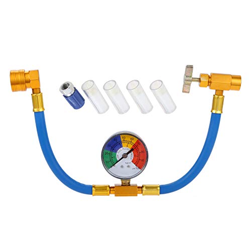 Aupoko R134A AC Refrigerant Recharge Hose Kit, Auto AC Recharge Kit, R12 to R134A Low Pressure Retrofit Valve with Dust Cap, and Oil Detection Cottons for AC Air Conditioning Refrigerant System