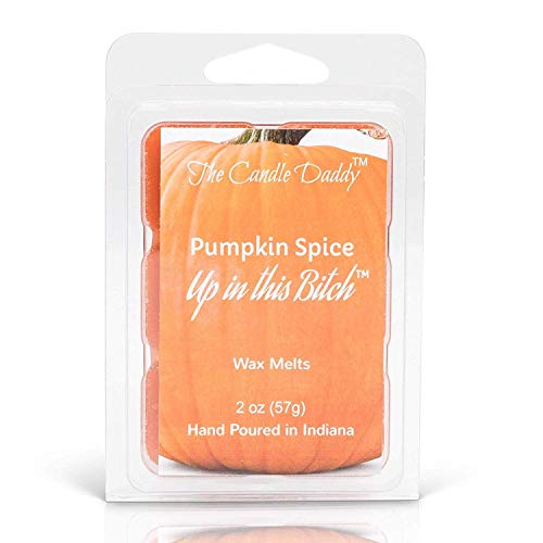 The Candle Daddy -Pumpkin Spice up in This Bitch Halloween Scented Wax Melts - Maximum Scent - Candle Scent Melts- Enjoy Candle Ambience Without Flame Soot - 1 Pack - 2 oz- 6 Cubes