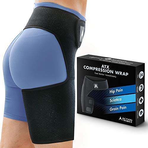 ATX Compression Wrap - Hip and Groin Support - Sciatica Nerve Pain Relief - Brace for Pulled Muscles - Hamstring Thigh Quadriceps Arthritis Joints - SI Belt Men and Women