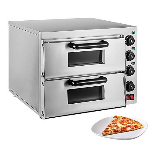 ALDKitchen Pizza Oven | Pizza Maker | Separately Controlled Thermostats | Stainless Steel | 110V (DOUBLE)