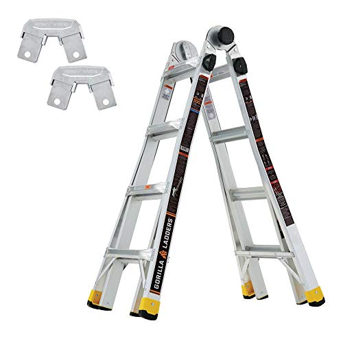 Gorilla Ladders GLMPXA-18+RB-2 18 ft. Reach MPX Multi-Position Ladder/Gorilla Ladders Rail Bracket Kit (Combo-Pack)