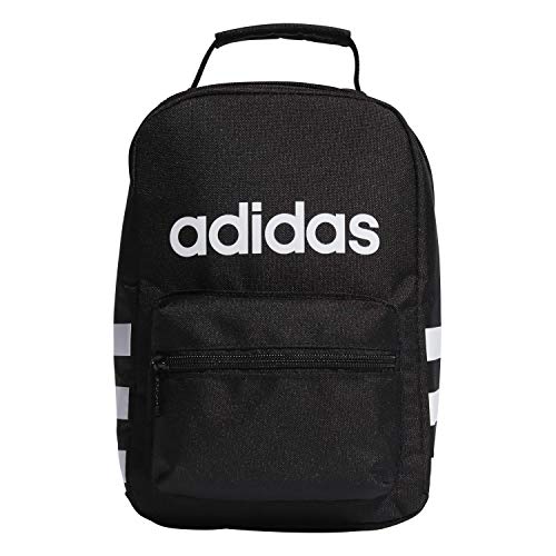 adidas Unisex Santiago Insulated Lunch Bag, Black/ White 2, ONE SIZE
