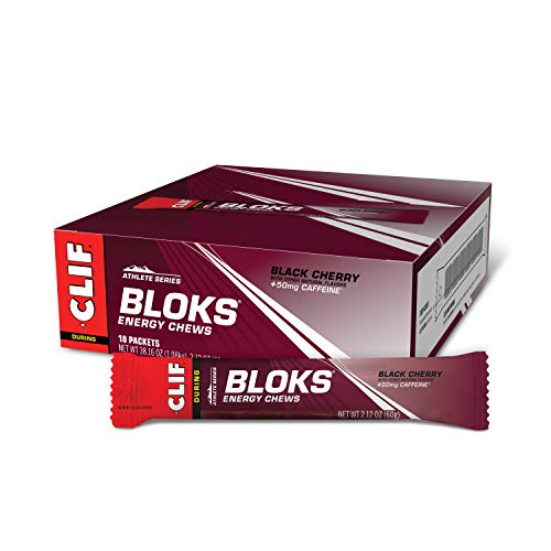 Clif BLOKS - Energy Chews - Black Cherry Flavor - 50mg Caffeine (2.1 Ounce Packet, 18 Count)