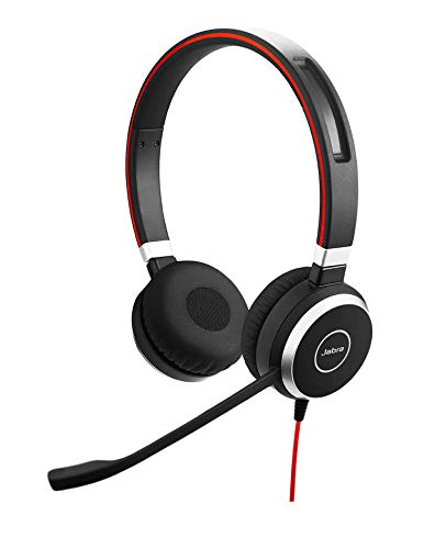 Jabra Evolve 40 MS Professional Wired Headset, Stereo – Telephone Headset for Greater Productivity, Superior Sound for Calls and Music, 3.5mm Jack/USB Connection, All-Day Comfort Design, MS Optimized