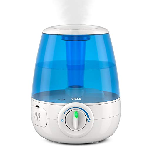 Vicks Filter-Free Ultrasonic Visible Cool Mist Humidifier for Medium Rooms, 1.2 Gallon With Auto Shut-Off, 30 Hours of Moisturized Air, Use With Menthol Scented Vicks VapoPads