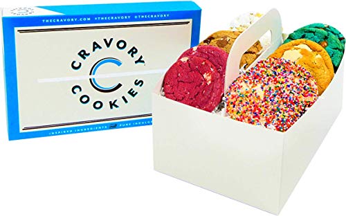 The Cravory: Freshly Baked Cookies - Best Seller’s Mix Variety Pack - 12 cookies, 2.0 oz. each - Assorted Flavors - Baked Fresh - Gourmet Dessert, Snack or Baked Goods - Individually Wrapped