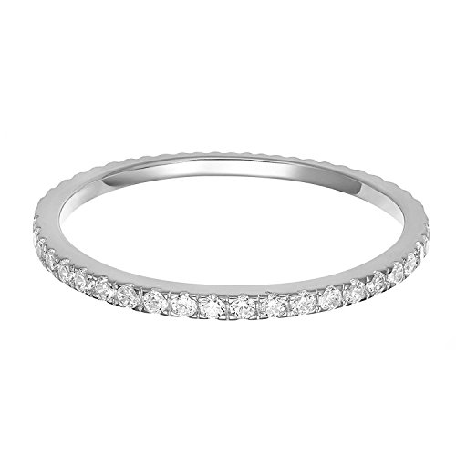 PAVOI AAAAA CZ Sterling Silver Cubic Zirconia Stackable Eternity Ring - 5