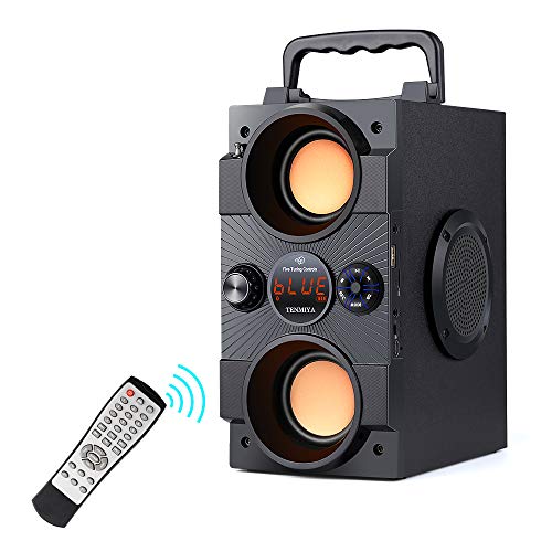 Portable Bluetooth Speakers with Double Subwoofer Heavy Bass, 30W Stereo Sound, Bluetooth 5.0 Wireless 100ft Outdoor Speaker, Support FM Radio MP3 Player Remote AUX EQ, for Home Patio Party Camping