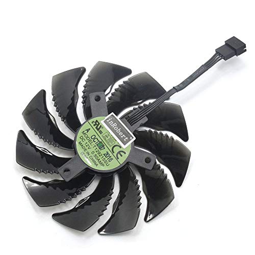 inRobert 88mm T129215SU Graphics Card Cooling Fan Replacement for Gigabyte GTX 1050 Ti RX 480 470 570 580 GTX 1060 G1 Gaming Cooler (Fan-A)