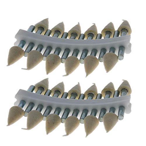 Utoolmart 6mm Wool Felt Mounted Points Triangular Cone Polishing Bits Burrs Buffing Wheels Grinding 2 Set