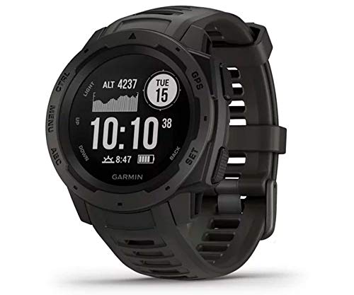Garmin 010-02064-00 Instinct, Rugged Outdoor Watch with GPS, Features GLONASS and Galileo, Heart Rate Monitoring and 3-Axis Compass, Graphite